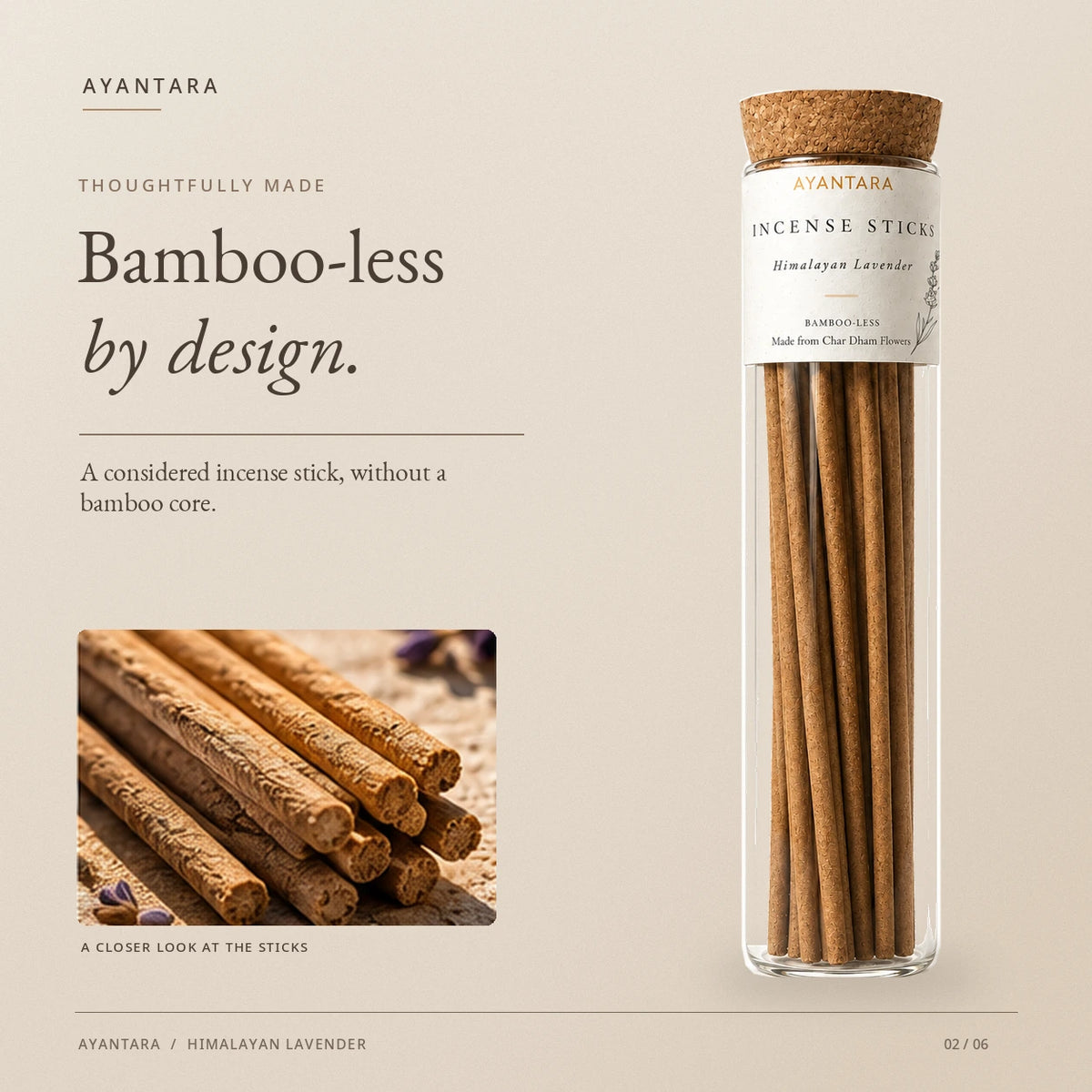 Himalayan Lavender Incense Sticks | Bambooless & Charcoal-Free | 12 Sticks