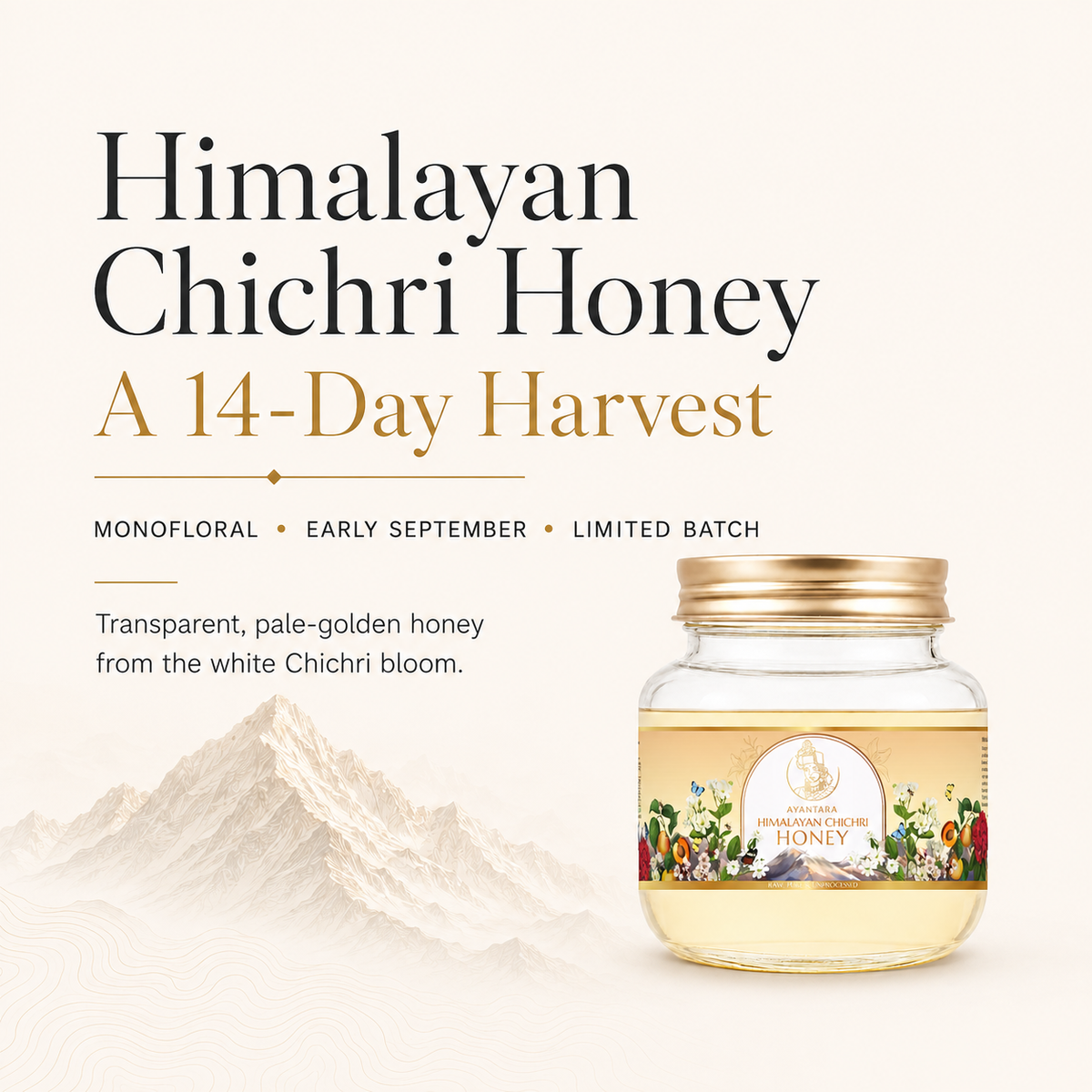 Himalayan Chichri Honey(100% Raw, Pure & Unprocessed) | No Added Sugar